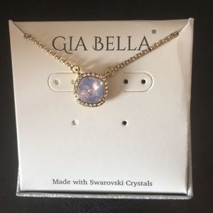 Gia Bella Swarovski Crystal & Opal Necklace NIB